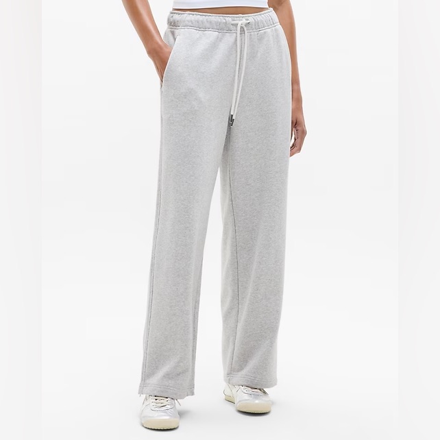 Nwt Athleta Heavyweight Terry Sweatpants Mid-Rise Wide-Leg Women’s Xl Grey